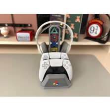 Merada Playstation 5 Dualsense Kol Ikili ve Kulaklık Tutucu Stand 30. Yıl Tasarım (Ikili)