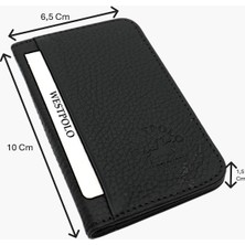 Westpolo Hakiki Deri Bol Kart Bölmeli Unisex Kartlık - Siyah