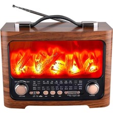 Aesco Taşınabilir Şömine Efektli Bluetooth Hoparlör Fm Radyo LED Işıklı Müzik Çalar - Lisinya