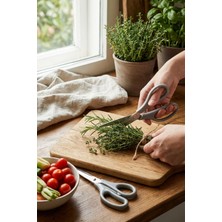 Rooc Tırtıklı Ağız 2'li Çok Amaçlı Makas Seti – Büyük Boy Gri, 22 cm