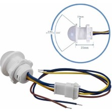 Emay Center 220V Gömme Hareket (Pır) Sensörü - Otomatik Lamba ve Merdiven Aydınlatma Sensörü