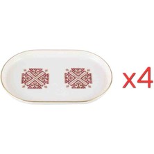 Porland Arabesque Desen6 Kayık Tabak 4'lü 18CM