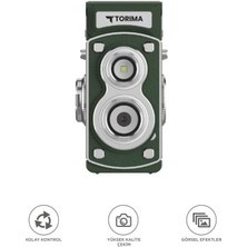 Nuveden Mini Retro Dijital Fotoğraf Makinesi Video Kamera 1080P CMR44 Yeşil DIE-RSTG34