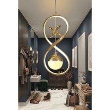 Ece Aydınlatma Jala Gold Kaplama 3 Renk Işıklı Özel Tasarım Sarkıt LED Avize-Kumandasız