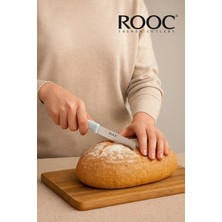 Rooc 6'lı Ultra Keskin Tırtıklı Bıçak Seti, Gri, 22 cm %100 Garantili Paslanmaz Çelik