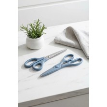 Rooc Tırtıklı Ağız 2'li Çok Amaçlı Makas Seti – Büyük Boy Mavi, 22 cm