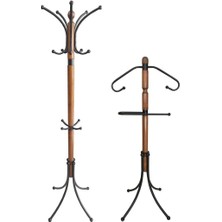 Feyza Design Şık Metal Siyah Boyalı Portmanto ve Askılık Takımı