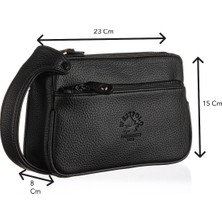 Westpolo Vegan Deri Unisex El Çantası Portföy - Siyah