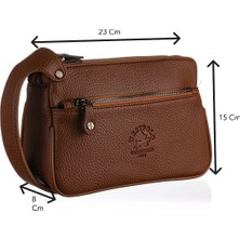 Westpolo Vegan Deri Unisex El Çantası Portföy - Fındık