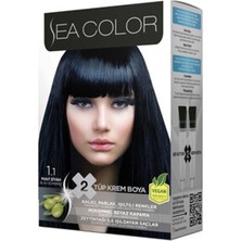 6 Adet Sea Color Saç Boyası Seti 1.1 Mavi Siyah 185 ml