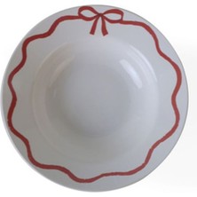 3 Adet Keramika Fiyonk Dekor Makarna Tabak 20 cm