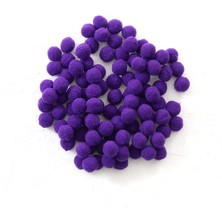 Peluş Ponpon, 1.5 cm 50 Adet Mor