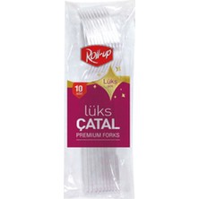 1 Adet Roll-Up Plastik Lüks Çatal 10'lu