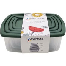 2 Adet Leva House Saklama Kabı 4'lü (0,25-0,50-0,75-1,20 L)