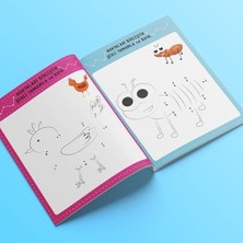 Eğlenceli Aktivite Nokta Birleştirme - Çocuklar Için Boyama ve Aktivite Kitabı - Seviye 1