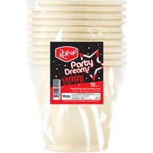 2 Adet Roll-Up Party Dreams Meşrubat Bardağı Krem 10'lu