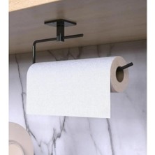 Havlu Askısı Siyah Yapışkanlı Lüks Tasarım Solo Peçetelik Havluluk, Solo Peçetelik Havlu Kağıdı Askısı(Kaliteli ve Yapışkanlı)