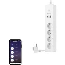 Akıllı Wi-Fi Destekli 16A 4'lü Çocuk Kilitli Akım Korumalı Çoklu Priz - Neutronlife Uygulaması Üzerinden Kontrol - Zamanlayıcı Fonksiyon - USB Type-C Girişleri - 4'lü Priz