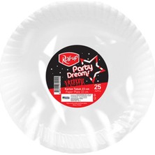 4 Adet Roll-Up Party Dreams Karton Tabak Beyaz 25'li 22 cm