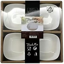 6 Adet Touch Me Porselen 4'lü Kare Kase Seti 8 x 7 cm