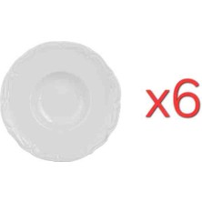 Porland Maria Beyaz 6'lı Derin Çay Tabağı 13CM