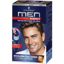 4 Adet Men Perfect 50 Açık Kahve Erkek Saç Boyası 80 ml