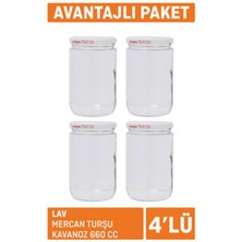 5 Adet Lav Mercan Turşu Kavanoz 4'lü 660 cc