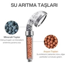 Tasarruflu Duş Başlığı | 21 Cm, Mineral ve Anyon Taşlı Su Arıtmalı Basınçlı El Duşu – Su ve Enerji Tasarrufu Sağlar