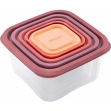 3 Adet Cozzoni Kapaklı Saklama Kabı Seti 5'li