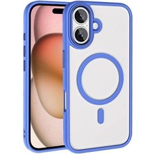 Zore Ile Uyumlu 16 Kılıf Şarj Özellikli Zore Krom Silikon Kapak Mavi