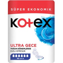 1 Adet Kotex Ultra Süper Ekonomik Paket Gece 16'lı