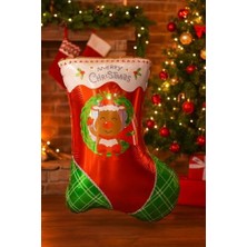 Yılbaşı Ağacı Süsü Şekerleri Yılbaşı Temalı Hediyeler Folyo Balonu 1 Adet Çorabı 60-43 cm