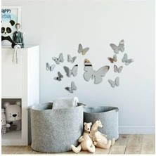 Dekoratif Ayna Pleksi Kelebek Duvar Süsü (Önü Jiletinli Arkası Yapışkanlı)