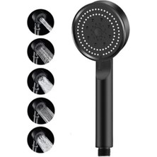 5 Fonksiyonlu Turbo Fan Duş Başlığı – Siyah, Yüksek Basınçlı, Su Tasarruflu, Masaj & Yağmur Spreyli, Modern Şık Tasarım
