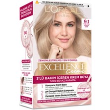 L'Oréal Paris 6 Adet Excellence Creme 9.1 Sarı Küllü Saç Boyası 192 ml