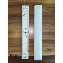 50'li Paket 24V Tente LED Aydınlatma Armatür 20CM-DÜZ Taban -Beyaz IŞIK(6500K)