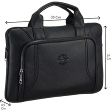 Westpolo Vegan Deri Şık ve Fonksiyonel Unisex Evrak Çantası - Siyah