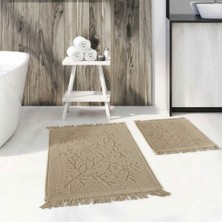 Larissmoon Loomx Banyo Paspası 2’li Set Yıkanabilir Dokuma Yüzey Kaymaz Taban Banyo Halısı Paspas