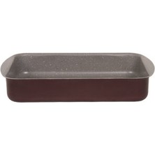 4 Adet Mehtap Mor Granit Köşeli Tepsi 26 x 34 cm