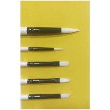 Habico 5'li Karışık Sentetik Akrilik Fırça Seti, Yağlı Boya Için, 2.5mm Genişlik, 15CM Sap Uzunluğu, 6 Parça, Standart Boy