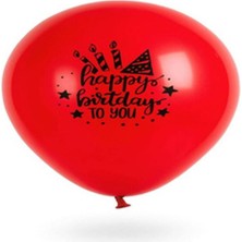 3 Adet Jojo Balloons 12" Happy Birthday Baskılı Balon 6'lı