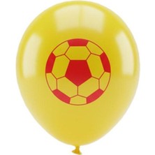 3 Adet Jojo Balloons 12" Taraftar Sarı Kırmızı Baskılı Balon 6'lı