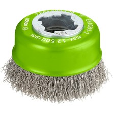 Professional Dalgalı Tencere Fırçası Clean (Inox, X-Lock Için, Paslanmaz, Ø 75 Mm, Tel Kalınlığı 0,3 Mm, Çap 125 mm Için)