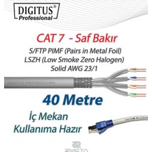 Digitus Cat7 Kullanıma Hazır Saf Bakır S/ftp Pımf (Pairs In Metal Foil) Data Internet Kablosu Gri