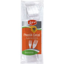 2 Adet Roll-Up Plastik Şeffaf Çatal 10'lu