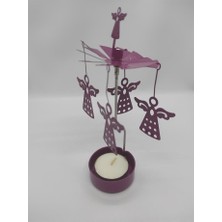 Isı Ile Dönen Melek Mumluk Seti (Mor)