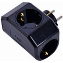 4 Adet Viko Yonca Plus Üçlü Topraklı Priz Siyah