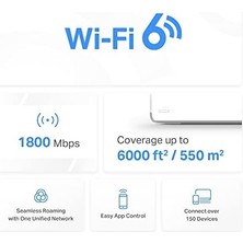 Halo H70X 3-Pack, AX1800 Mbps Tüm Ev Mesh Wi-Fi 6 Sistemi