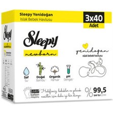 4 Adet Sleepy Natural Yenidoğan Islak Havlu 3 x 40'lı