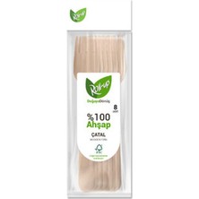 1 Adet Roll-Up Doğaya Dönüş Ahşap Çatal 8'li